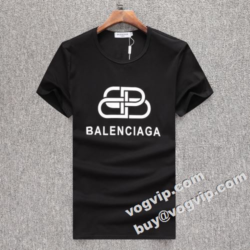  コーデ 知的なムードを演出 半袖Tシャツ 3色可選 2022【人気ブログ掲載】 BALENCIAGAコピー バレンシアガコピー  