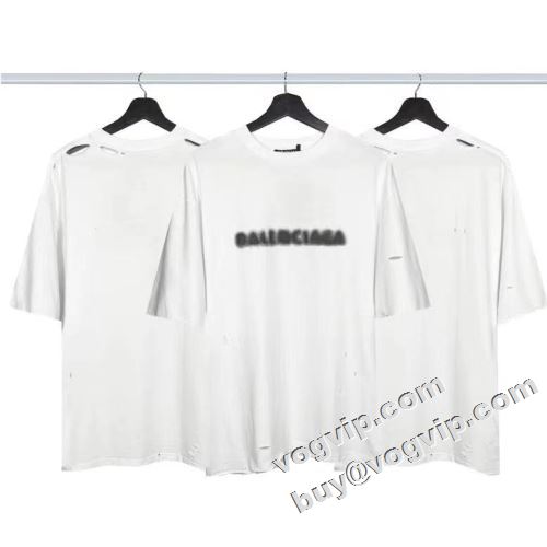  個性派 バレンシアガコピー BALENCIAGAコピー 2022 半袖Tシャツ 縦には伸びにくい