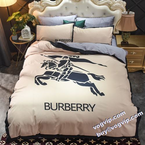 2022 ◆モデル愛用◆ BURBERRY バーバリー 寝具セット 布団カバーセット ４点セット 布団カバー 枕カバー シートセット バーバリーコピーブランド