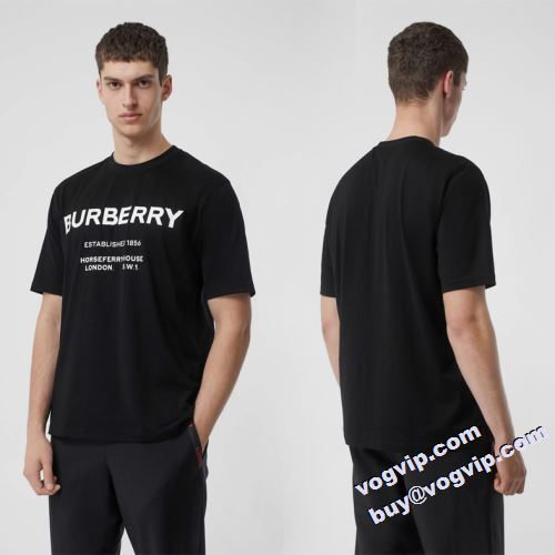 2022 プレゼントに バーバリー BURBERRY 半袖Tシャツ バーバリースーパーコピー 激安 2色可選 縦には伸びにくい