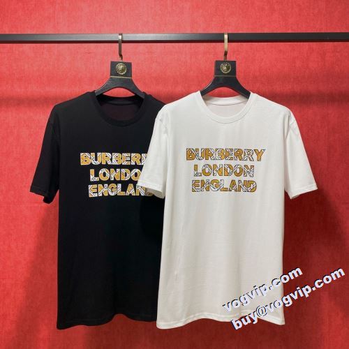 2022 バーバリー BURBERRY 魅惑 半袖Tシャツ 2色可選 バーバリーブランドスーパーコピー 通勤通学や学校の制服部活動などにもさわやかでオススメです