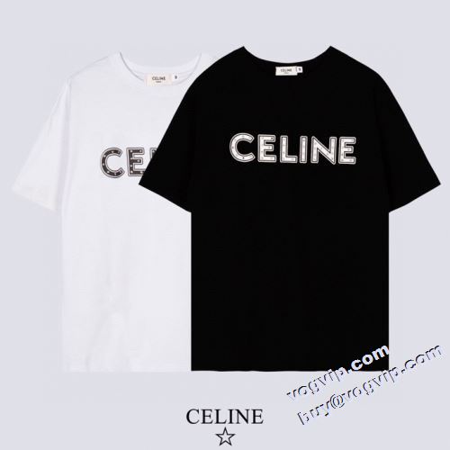 大特価 2022 自分らしいスタイリング セリーヌ CELINEコピー 半袖Tシャツ 2色可選