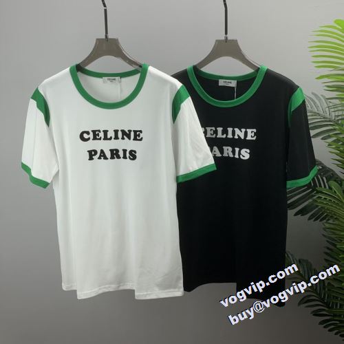 流行に関係なく長年愛用できる 半袖Tシャツ 個性派 2色可選 2022 セリーヌ CELINE偽物ブランド