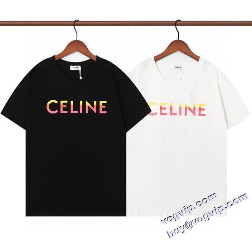 高級感溢れるデザイン 2022 セリーヌ CELINE 半袖Tシャツ 2色可選 セリーヌブランド 偽物 通販 肌に馴染みやすい