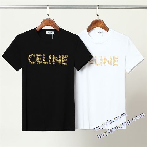 2022 セリーヌコピーブランド CELINE 首胸ロゴ 半袖Tシャツ 2色可選 吸汗速乾