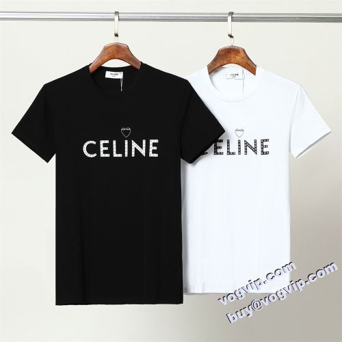 2022 セリーヌ CELINE 半袖Tシャツ 絶大な人気を誇る セリーヌスーパーコピー スタイリッシュな印象 2色可選