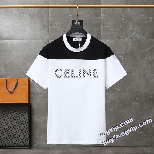 2022 セリーヌ CELINE 通気性に優れた セリーヌブランドコピー 人気 ランキング 半袖Tシャツ 2色可選