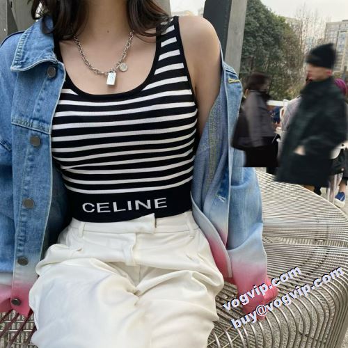 SALE開催 2022 セリーヌ CELINE 半袖Tシャツ タンクトップ 優しいフィット感 セリーヌコピー