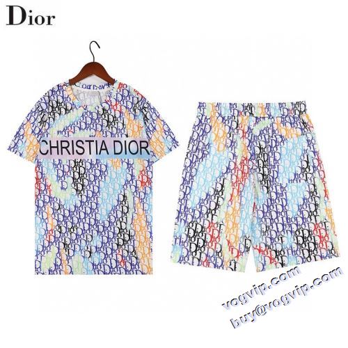 高級感ある 2022秋冬 DIOR偽物ブランド ディオール DIOR 半袖Tシャツ セットアップ上下