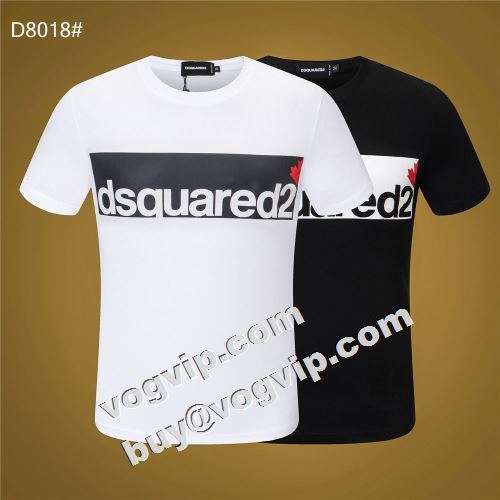 ディースクエアード DSQUARED2 首胸ロゴ クールビズ ディースクエアードブランド コピー 2022春夏 半袖Tシャツ 2色可選