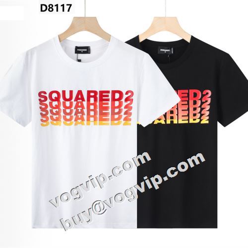  ランキング商品 2色可選 2022  ディースクエアードコピー 半袖Tシャツ DSQUARED2コピー 収縮性のある   