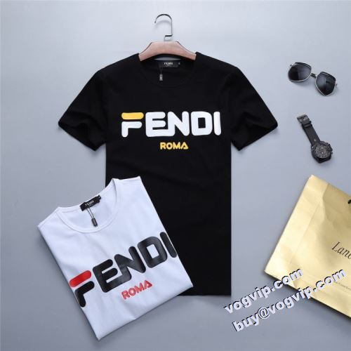 魅惑 2022 フェンディ FENDIコピー 半袖Tシャツ 2色可選 夏 夏服 ダンス 運動会 文化祭