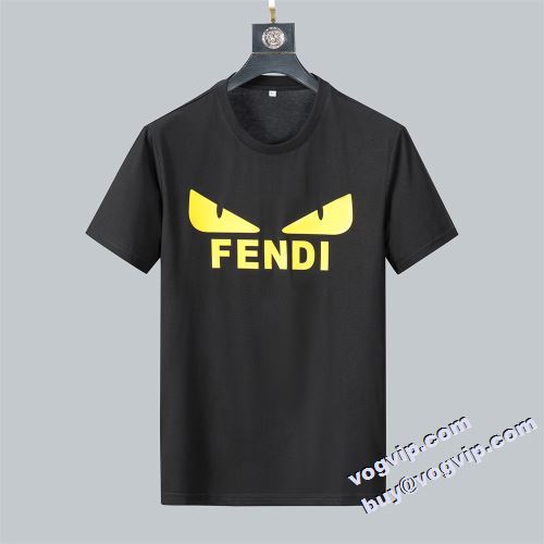 2022 肌触りのいい フェンディスーパーコピー 激安 FENDI 半袖Tシャツ やわらかい吸水性?通気性に優れた薄手のサラサラ生地 2色可選