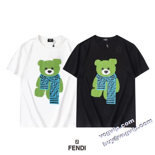 2022年リニューアルバージョン入荷！ 素敵 FENDIブランドコピー 半袖Tシャツ 2色可選