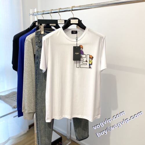 2022 フェンディ FENDI 半袖Tシャツ 抜群な楽チン感ある大定番 4色可選 フェンディスーパーコピー 自然な肌触り