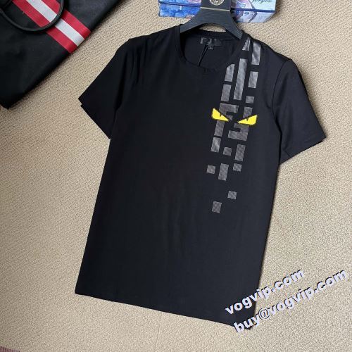 2022 落ち着いた質感 フェンディ FENDI 半袖Tシャツ お洒落に魅せる フェンディブランドコピー 2色可選