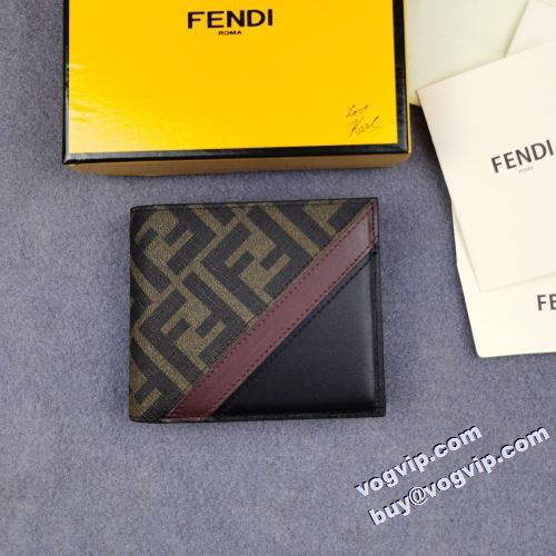 サイズ豊富 ブランド コピー 2022秋冬 フェンディ FENDI 二つ折り財布 メンズ財布 大容量