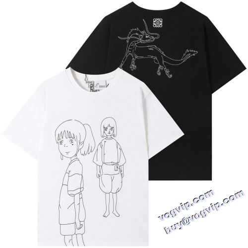 柔らかな質感 ロエベ偽物ブランド 2022 ロエベ LOEWE 着回し度抜群 半袖Tシャツ 2色可選