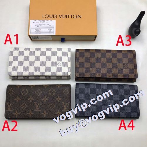 高級感溢れるデザイン 2022 4色可選 長財布 ルイ ヴィトン LOUIS VUITTON メンズ財布 三つ折り財布 LOUIS VUITTONブランドコピー