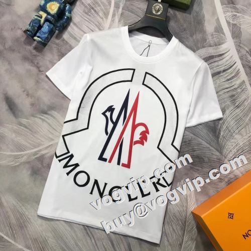 2色可選 完成度の高い逸品 モンクレール MONCLER 半袖Tシャツモンクレールコピー ラックスした雰囲気 2022 プリント