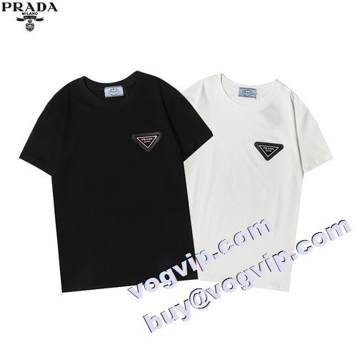  PRADAコピー 2022 完売品 半袖Tシャツ プラダコピー  大人気☆NEW! 2色可選  