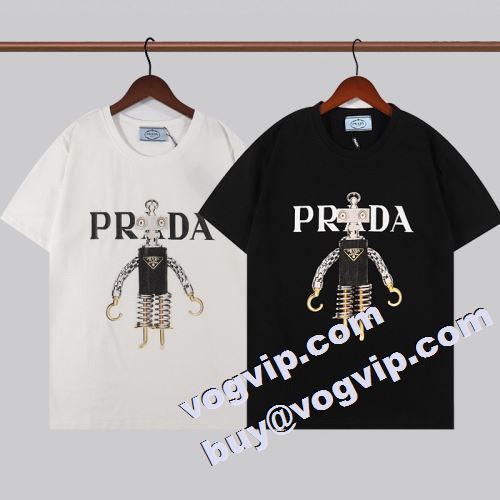  頑丈な素材 2022 半袖Tシャツ  プラダコピー 2色可選 超レア PRADAコピー   