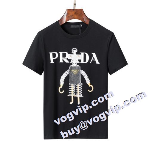  プラダコピー 超目玉 2022 ◆モデル愛用◆ 2色可選  半袖Tシャツ PRADAコピー     