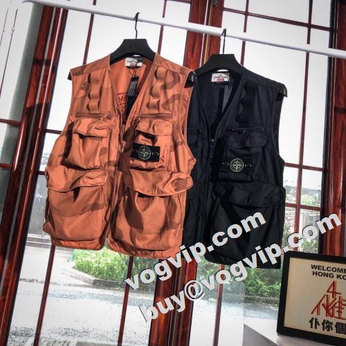 高級感ある 2022 Supreme Stone Island Camo Cargo Vest 2色可選 シュプリーム コピー SUPREMEコピー 