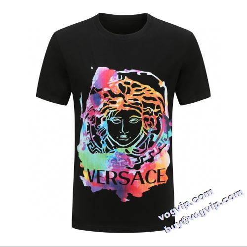 ヴェルサーチ VERSACE 完成度の高い逸品 2022秋冬 半袖Tシャツコピー ブランド 2色可選 Tシャツ メンズ 半袖 スポーツ 速乾 ドライ おしゃれ