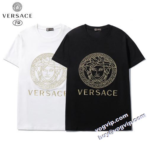 今話題の最新作 VERSACEスーパーコピー 激安 2022秋冬 ヴェルサーチ VERSACE 半袖Tシャツ 2色可選 絶対定番として愛され続けるヘビーウエイトTシャツ