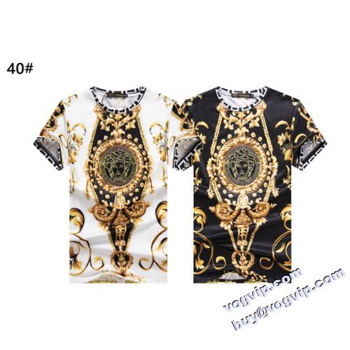 ヴェルサーチ VERSACE TOPセラー賞受賞！2022秋冬 半袖Tシャツ バックプリントが目を引くTシャツ ヴェルサーチコピー 2色可選