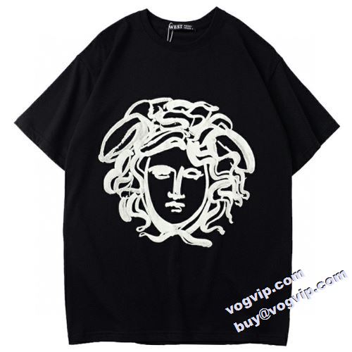 個性的なデザ ヴェルサーチ VERSACE 半袖Tシャツ VERSACEコピー ブランド 2色可選 幅広く使える上質Tシャツ！