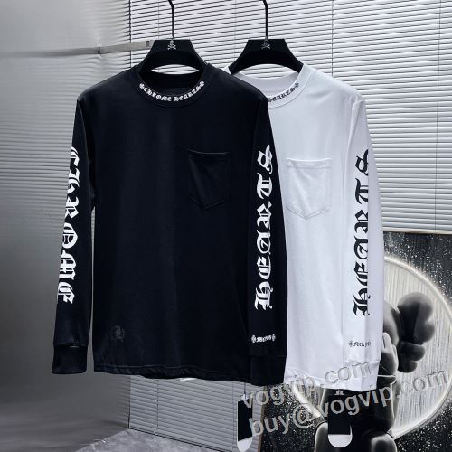 クロムハーツブランド 偽物 通販 高級感ある 2023秋冬 CHROME HEARTS 長袖Tシャツ 2色可選