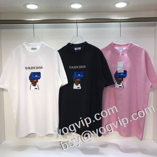店舗で人気満点 BALENCIAGAコピー人気定番2023バレンシアガスーパーコピー 半袖Tシャツ3色可選