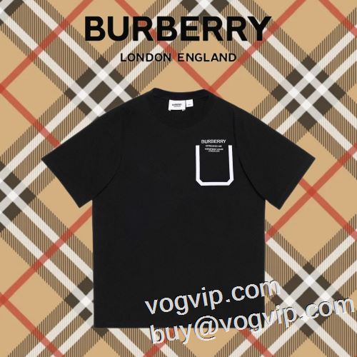 2023新款 優しいフィット感 バーバリー BURBERRYスーパーコピー 半袖Tシャツ 2色可選 チノパン 狙える優秀アイテム