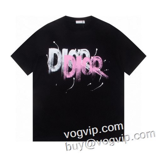 海外セレブ定番愛用 2023 春夏新作 ディオールブランド コピー DIOR 優しいフィット感 半袖Tシャツ 2色可選