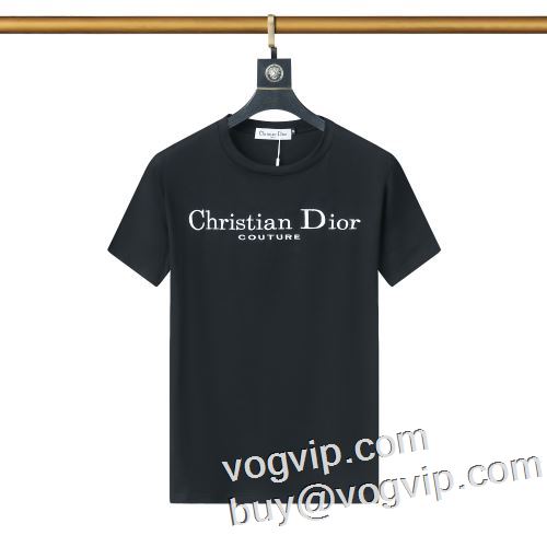 2023 ディオールブランド コピー 【人気ブログ掲載】 DIOR 半袖Tシャツ 2色可選 縦には伸びにくい