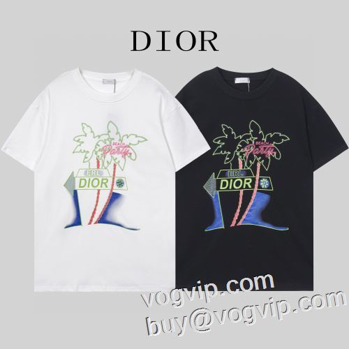 2023 お得新品 ディオール偽物ブランド DIOR 半袖Tシャツ 2色可選 着回し度抜群