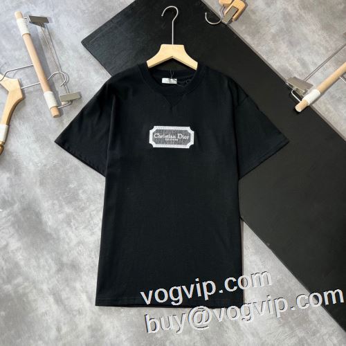 大人気☆NEW!!  2023 ディオール DIOR 半袖Tシャツ 収縮性のある 2色可選 ブランド服 コピー