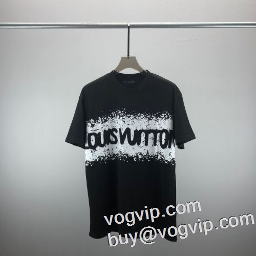 ブランド コピー 2023新作品 高級感演出 ルイ ヴィトン LOUIS VUITTON 半袖Tシャツ 優しいフィット感 2色可選