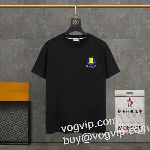 モンクレール偽物ブランド2023夏季 店舗で人気満点MONCLERコピーブランド半袖Tシャツ 2色可選