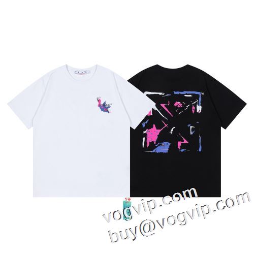 欧米韓流/雑誌 OFF-WHITE オフホワイトブランドスーパーコピー 半袖Tシャツ2色可選 激安大特価2023