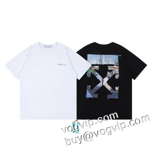 爆買い低価2023年春夏新作大人気 OFF-WHITE オフホワイト偽物ブランド半袖Tシャツ2色可選 抜群な存在感