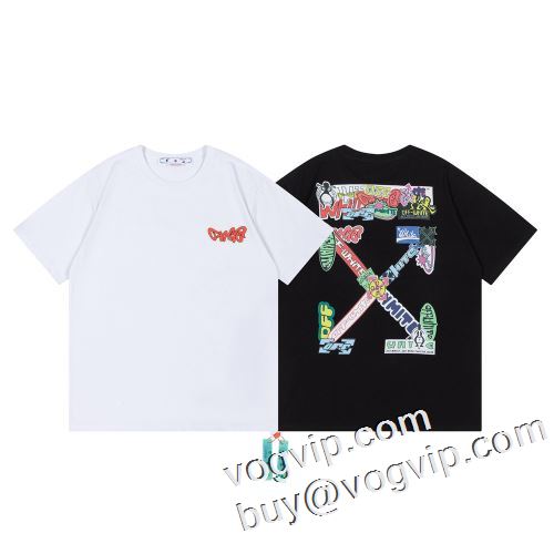 超人気新品 最安値人気2023 OFF-WHITE オフホワイトスーパーコピー 激安半袖Tシャツ2色可選 優れた品質