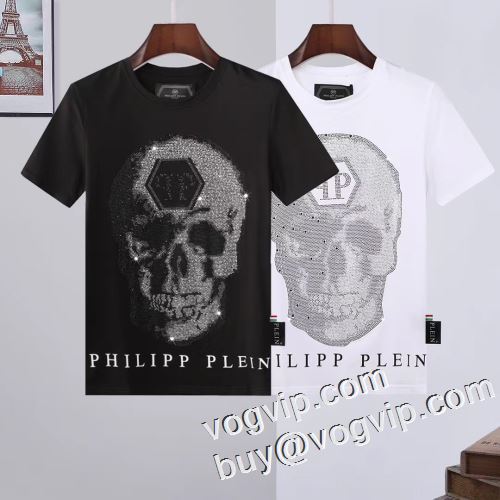海外通販PHILIPP PLEINブランドスーパーコピー 人気セール高品質 半袖Tシャツ2色可選 フィリッププレインブランド偽物通販人気定番2023 