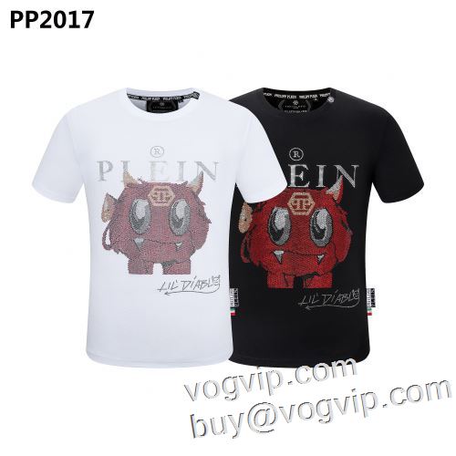 人気定番2023フィリッププレイン偽物ブランド 半袖Tシャツ吸汗性に優れ 2色可選 PHILIPP PLEINコピー