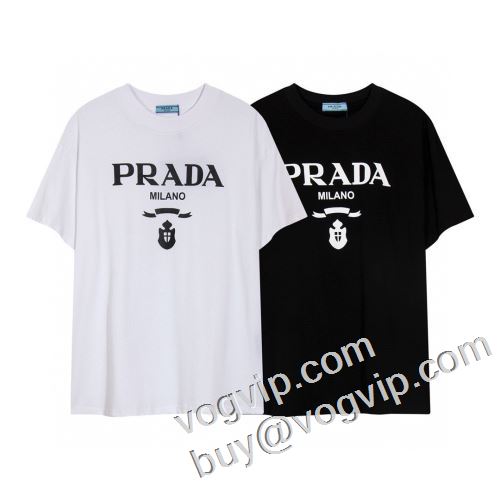 爆買い新品プラダブランド 偽物 通販 2023最新入荷 PRADAブランドコピー半袖Tシャツ2色可選