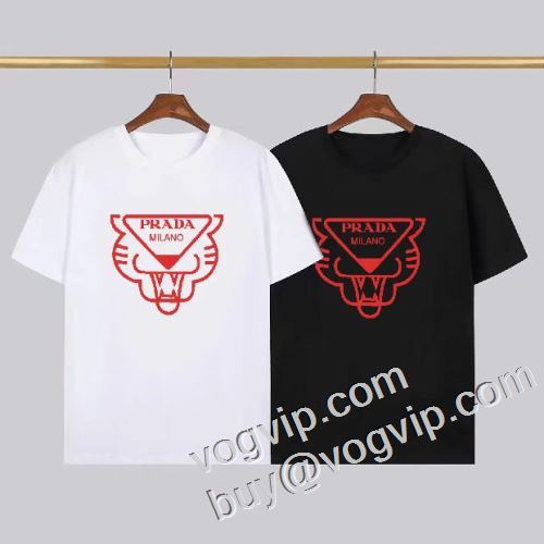 赤字超特価最新作 PRADA偽物ブランド半袖Tシャツ2色可選 プラダスーパーコピー激安大特価2023