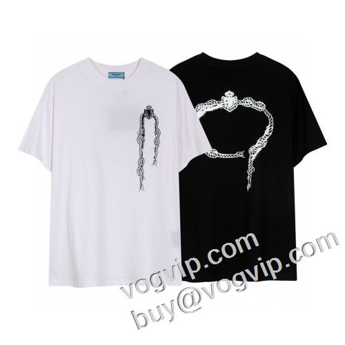 海外通販プラダスーパーコピー半袖Tシャツ人気定番2023 高級品 通販 PRADAコピーブランド2色可選