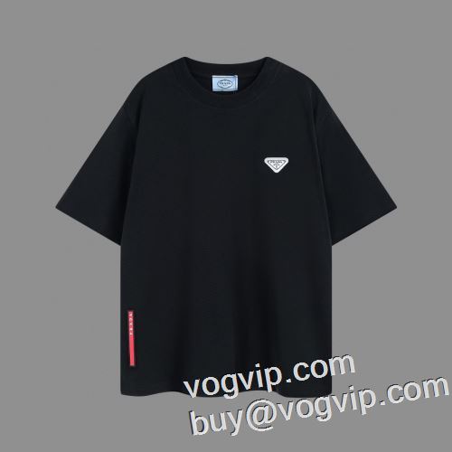プラダ PRADAコピーブランド ファッション 人気 2023 優しいフィット感 半袖Tシャツ 2色可選
